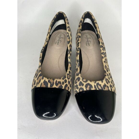 clarks collection womens shoes Pumps Heels Women Size 9M Animal Print - Picture 8 of 15